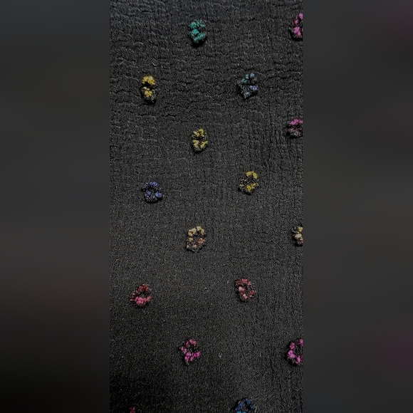 New York & Company Women's Black Metallic Dot Chiffon Large Sleeveless Top - Picture 5 of 6